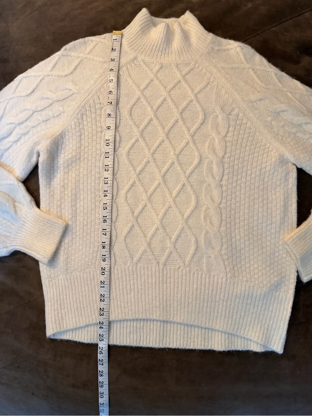 Abercrombie & Fitch Cream Cable Knit Turtleneck Sweater - Picture 9 of 9